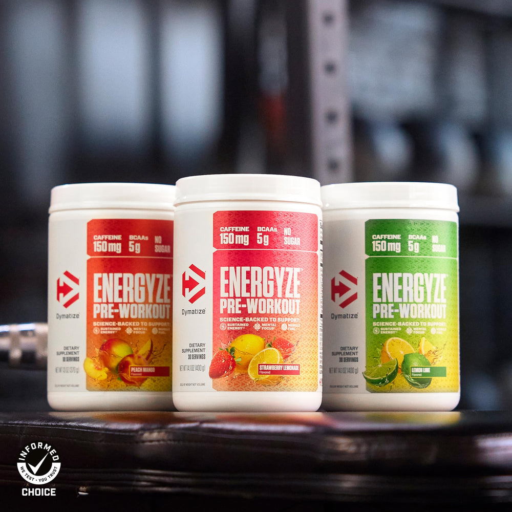 Dymatize Energyze training environment signaling enhanced focus and stamina.