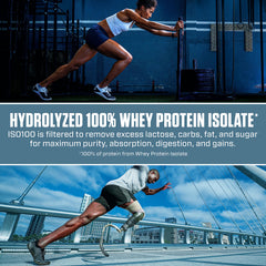 Dymatize ISO100 Birthday Cake Pebbles scoop indicates convenient measurement for daily use