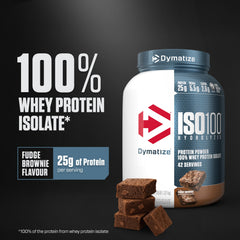 Dymatize ISO100 label close-up highlighting purity and low sugar