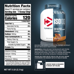 Dymatize ISO100 powder mixed in a glass of water for refreshing shake