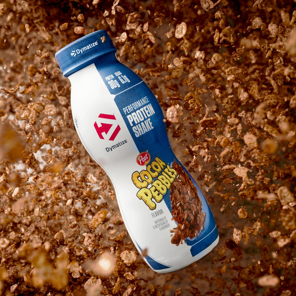 Dymatize Cocoa Pebbles multipack box ready for weekly protein supply