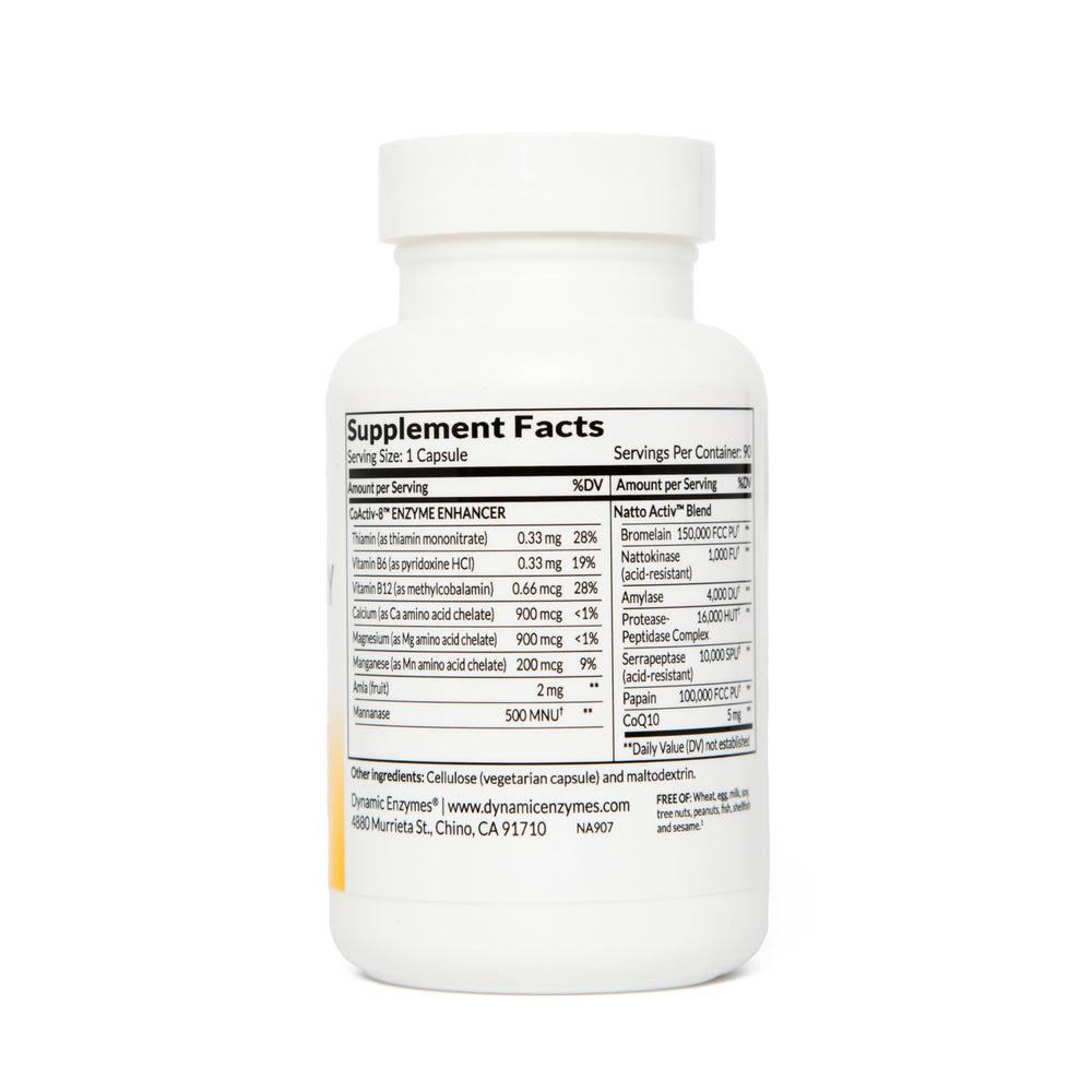 Dynamic Enzymes Natto ACTIV capsules inside package, ready for use.