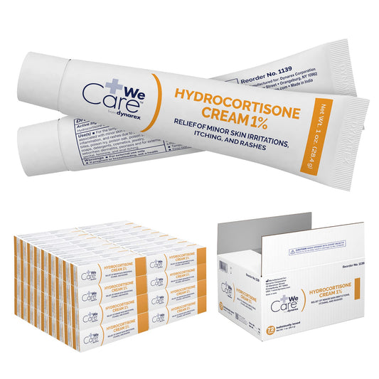 Dynarex Hydrocortisone Cream tube ready for on-the-go minor skin irritation relief.