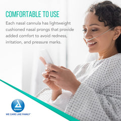 Dynarex Resp-O2 nasal cannula is individually wrapped to maintain hygiene before use.