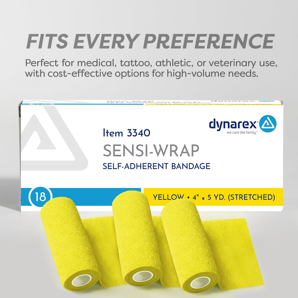 Dynarex Sensi-Wrap color options aid quick color-coding and identification.