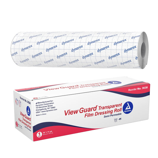 Dynarex View Guard roll unrolled for wound coverage and flexibility.
