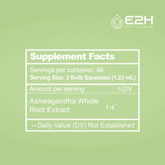 Serving idea with glass shows simple daily use of E2H Drops.