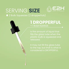 USA-made badge on E2H Ashwagandha Liquid Drops bottle.