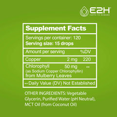 E2H ingredients list emphasizes natural, non-GMO, gluten-free formula.