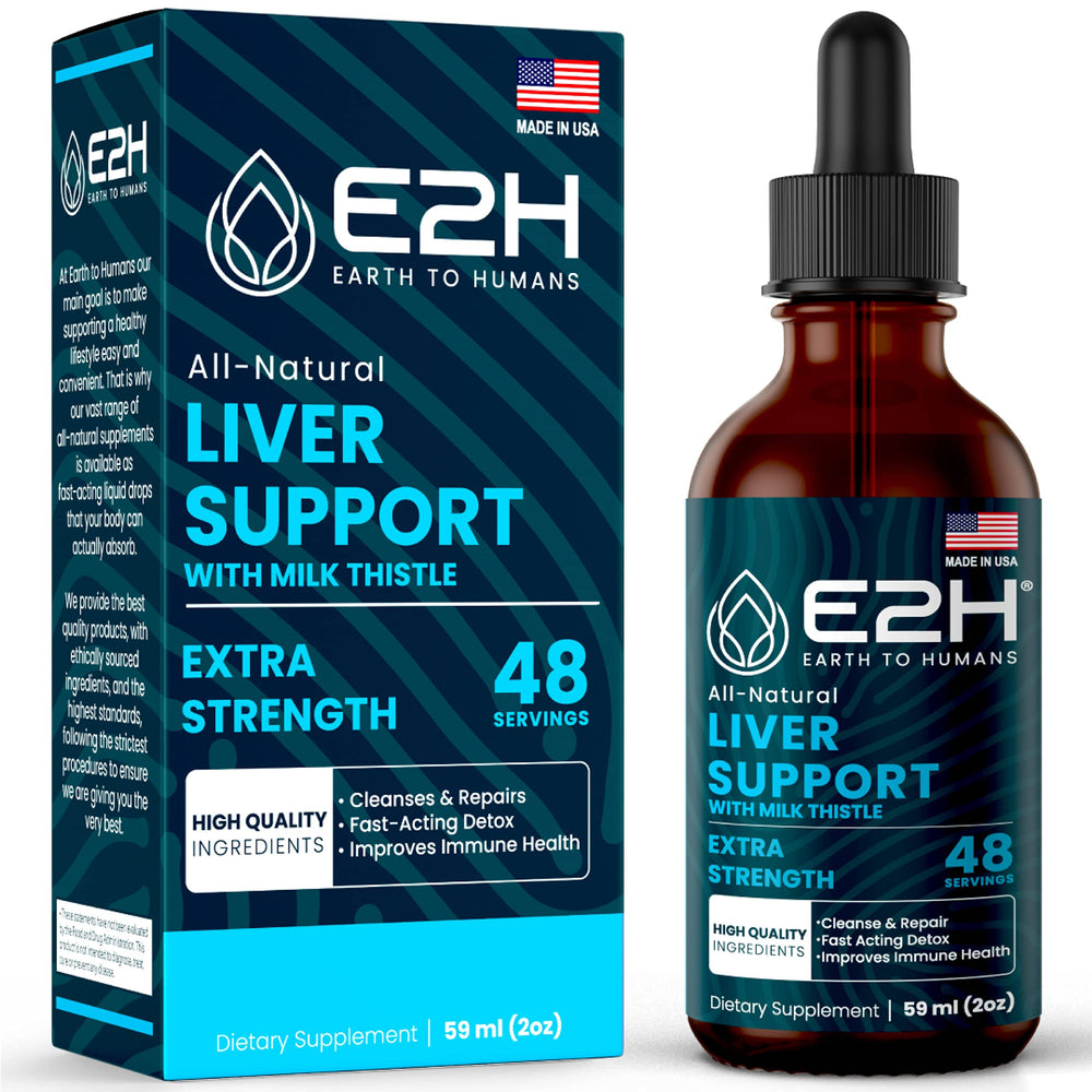 E2H Liver Cleanse bottle front for easy daily detox support.