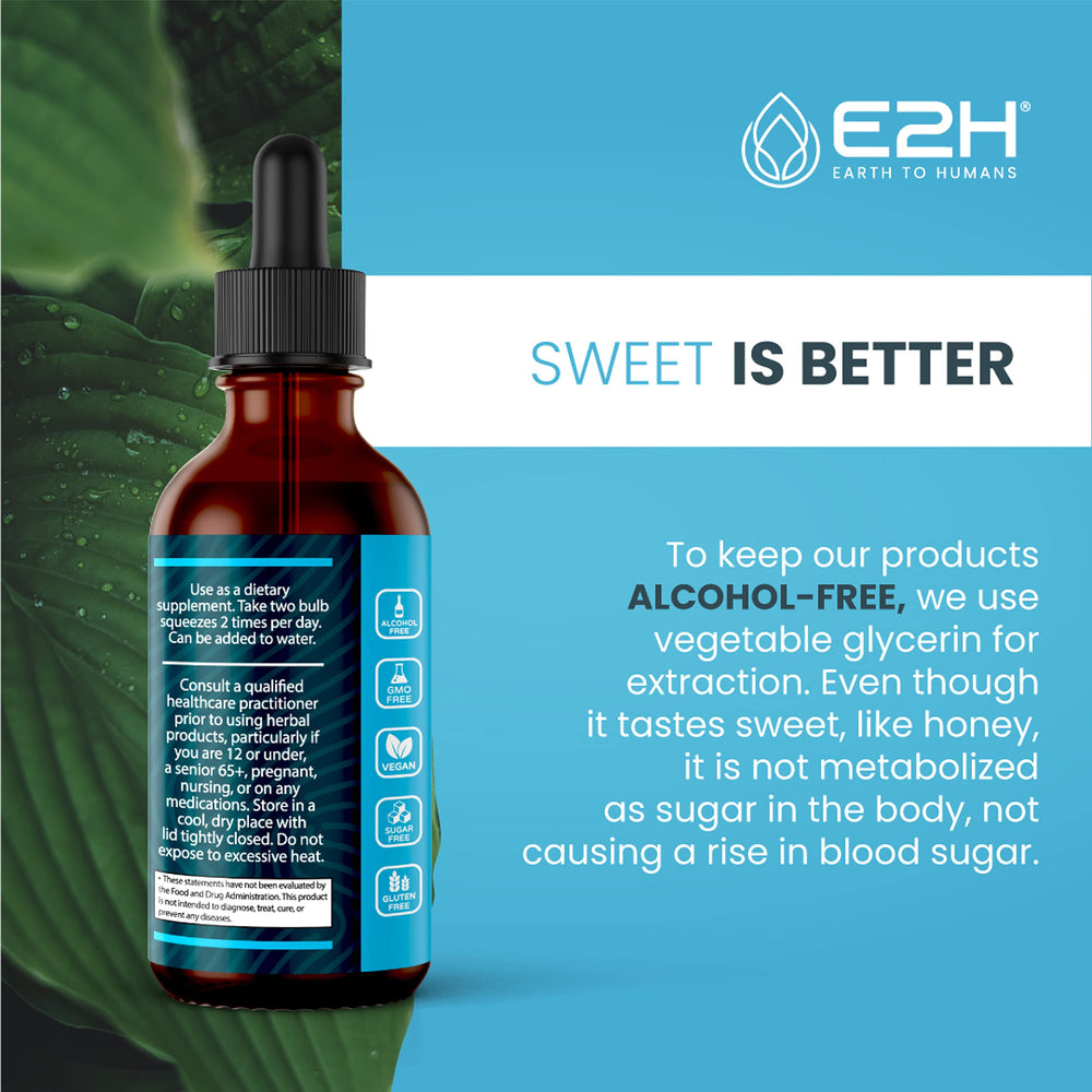 E2H bottle back-label shows dosage and ingredient details.