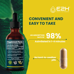 E2H Vegan Liquid Iodine in water mix for easy daily use.