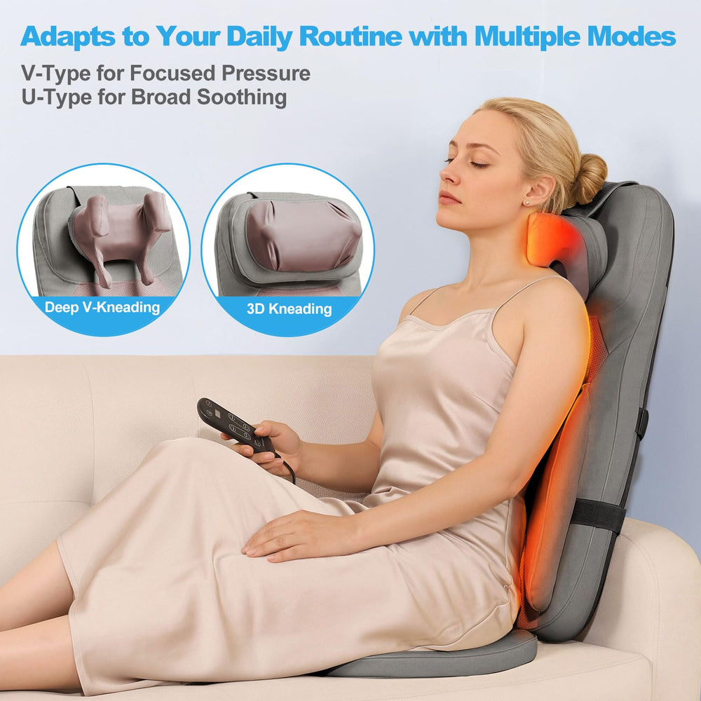 Eagye Shiatsu massager V-type head targets deep knots for focused relief.