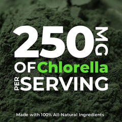Earth Circle Organics chlorella tablets nutrition facts image communicates protein and iron support.