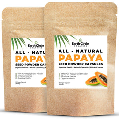 Earth Circle Organics Papaya Seed Capsules bottle highlighting digestive enzyme support