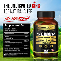 Earth Elixir apigenin capsules close-up supporting calm evenings.