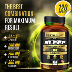 Earth Elixir L-Theanine capsules promote relaxed focus for bedtime routines.