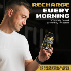 Earth Elixir bottle beside workout gear suggesting pre-workout vitality