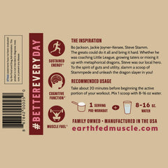 Earth Fed Muscle Stammpede Athlete pre-workout use during training.