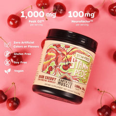 S Stammpede Sour Cherry scoop ready for quick stimulant-free pre workout fueling