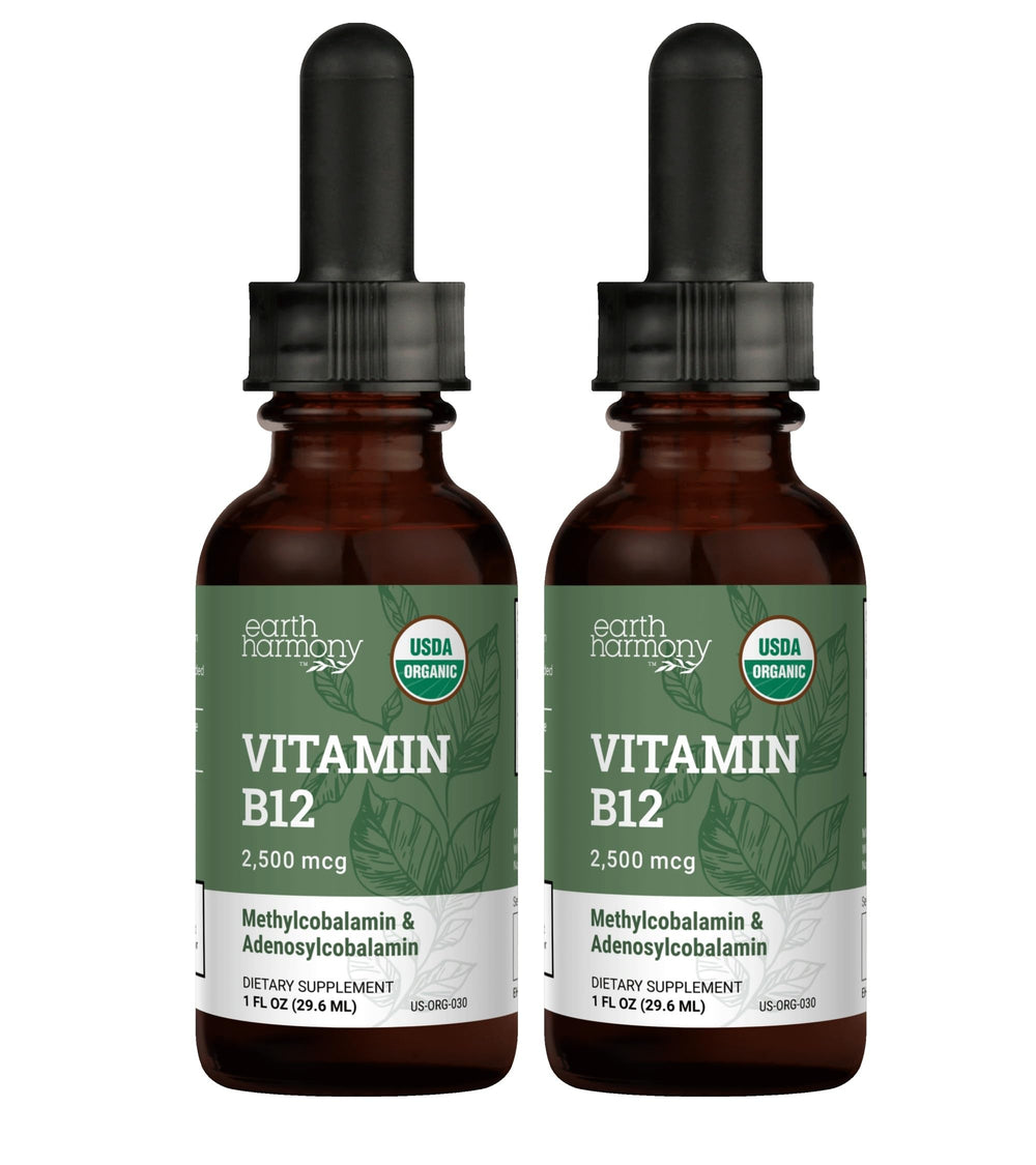 Earth Harmony Naturals B12 liquid drops bottle supports steady energy