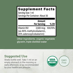 Earth Harmony Naturals USDA Organic B12 liquid formula with natural glycerin taste