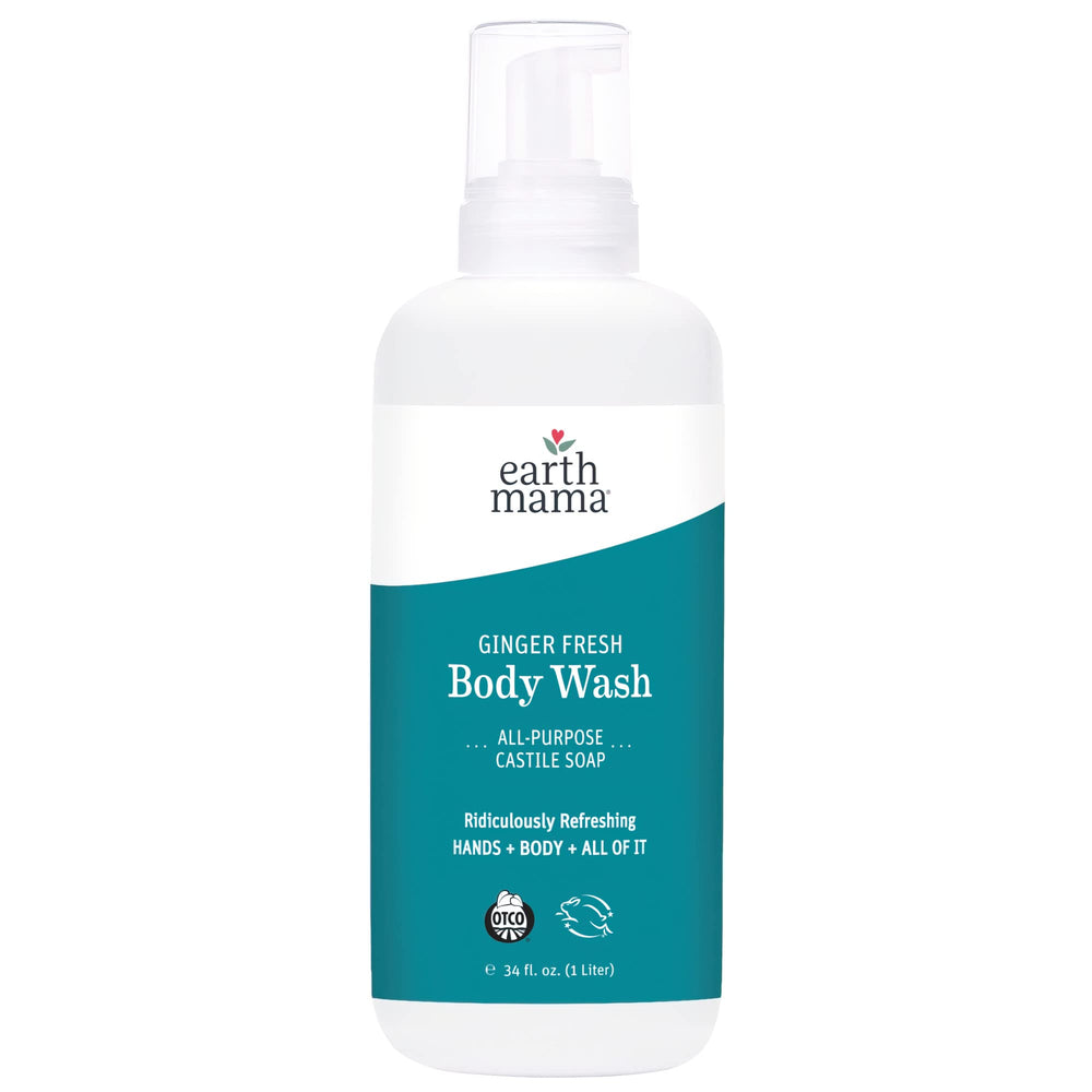 Earth Mama Ginger Fresh Hand Wash bottle shows gentle cleansing for the family