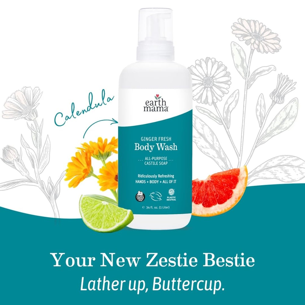 Earth Mama Ginger Fresh castile soap used for DIY kitchen and bathroom cleaning