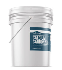 Earthborn Elements calcium carbonate powder bucket side view, durable USA packaging