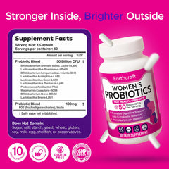 Earthcraft Probiotics women’s health packaging emphasizes balance and wellness.