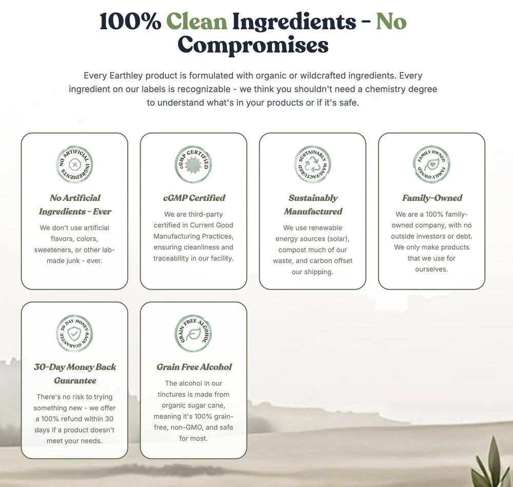 Earthley Wellness Feel Better Fast liquid form emphasizes a smooth, easy-to-dose solution