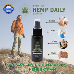 Earthly Body Hemp Daily Ultimate Strength Active Spray demonstrates easy, mess-free application