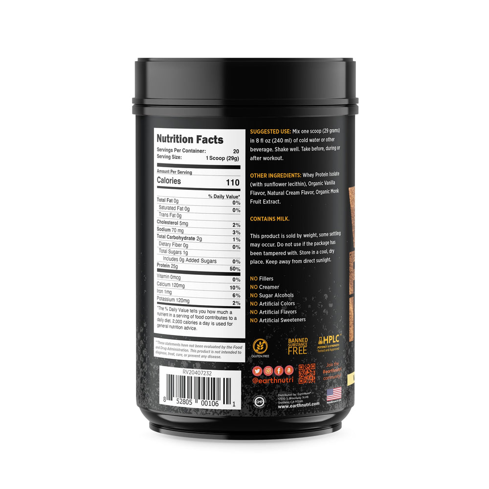 Close-up of cocoa and vanilla ingredients in EarthNutri mix.