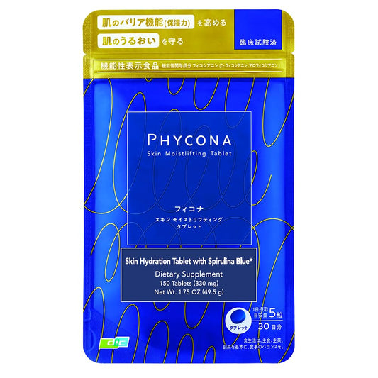 Earthrise PHYCONA bottle front view showing spirulina blue tablets for daily hydration support.