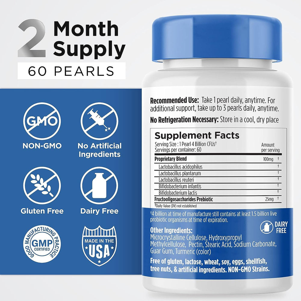Earth's Pearl Probiotics gluten-free and dairy-free formula.