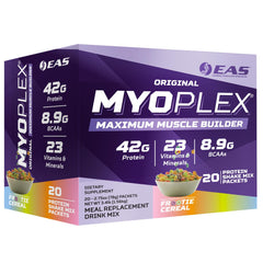 Packaging front of EAS Original Myoplex showing a convenient post-workout nutrition option.