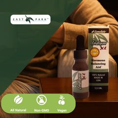 East Park Indium XL packaging on shelf conveys premium wellness design.