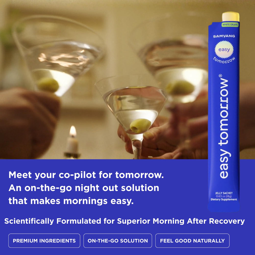 Easy Tomorrow jelly-stick after-drinking aids recovery and morning energy.