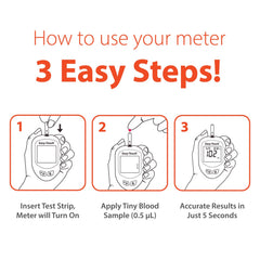 Easy Touch glucose test strips compatible with Easy Touch Monitoring System.