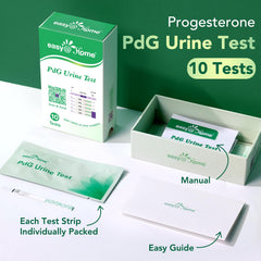 Close-up of Easy@Home PdG test strip showing result lines.