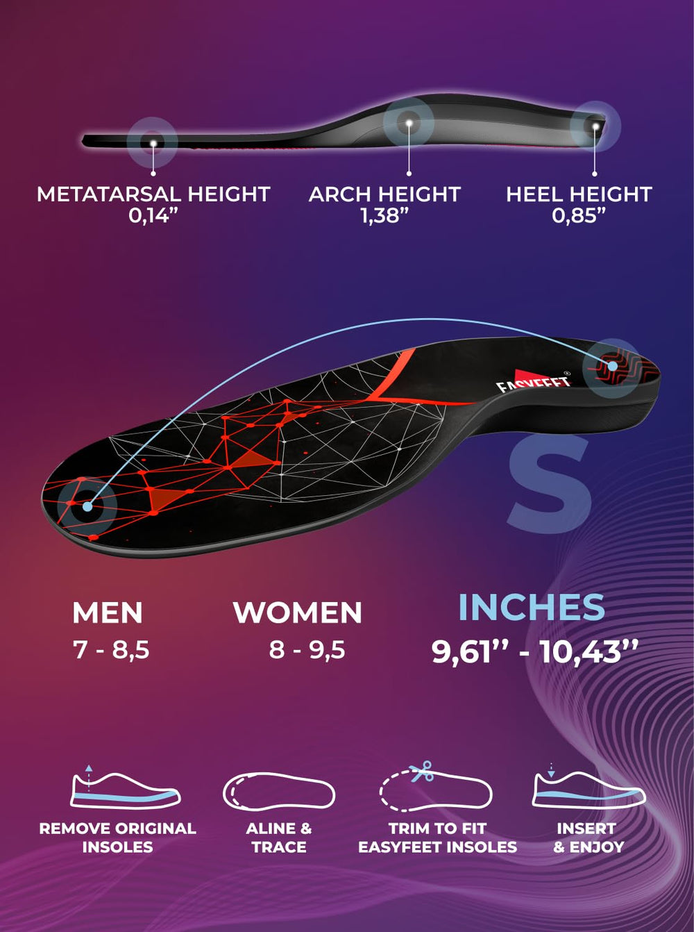 EASYFEET in running shoes enables steady pace and comfort.
