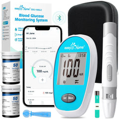 Easy@Home GlucoseEase dashboard tracks daily glucose trends for meals.