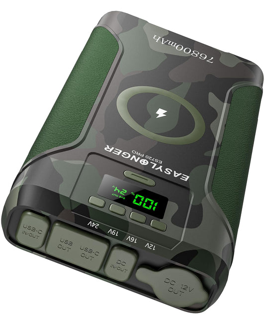 EASYLONGER ES720 PRO CPAP battery pack front view for reliable power on the go.