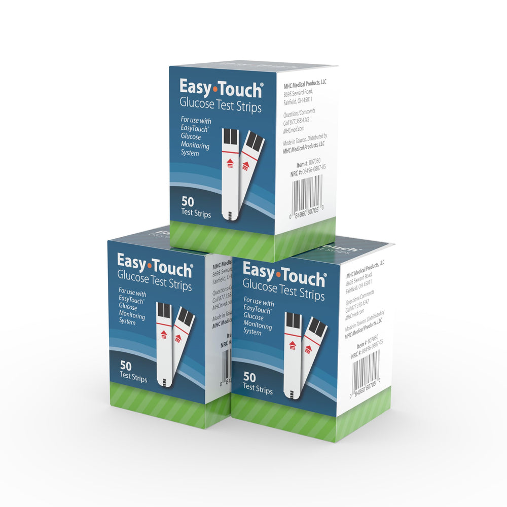 EasyTouch glucose test strip 150-count box for convenient at-home testing.