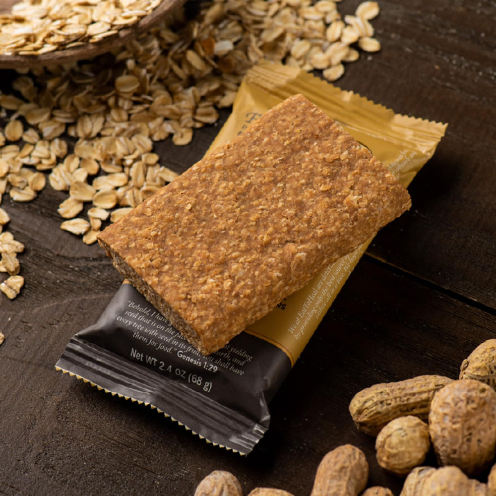 EatToHeal bar ingredients are peanuts dates oats and coconut oil shown.