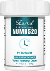 Ebanel lidocaine cream bottle closeup for quick temporary pain relief