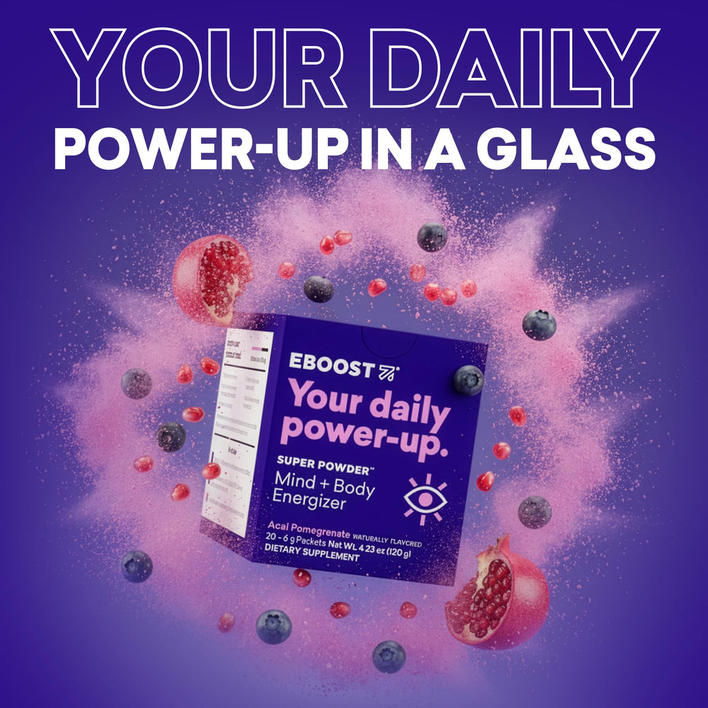 Dissolving EBOOST powder in water demonstrates fast mix and refreshing fizz.
