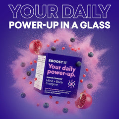 Dissolving EBOOST powder in water demonstrates fast mix and refreshing fizz.