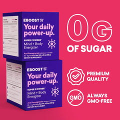 Ingredients panel highlights vitamins and minerals for daily vitality with antioxidants.