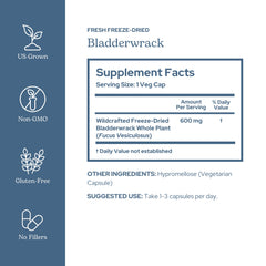 ECLECTIC INSTITUTE Eclectic Herb bladderwrack bottle side view for easy daily use